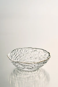 GLASS BOWL WITH GOLD RIM