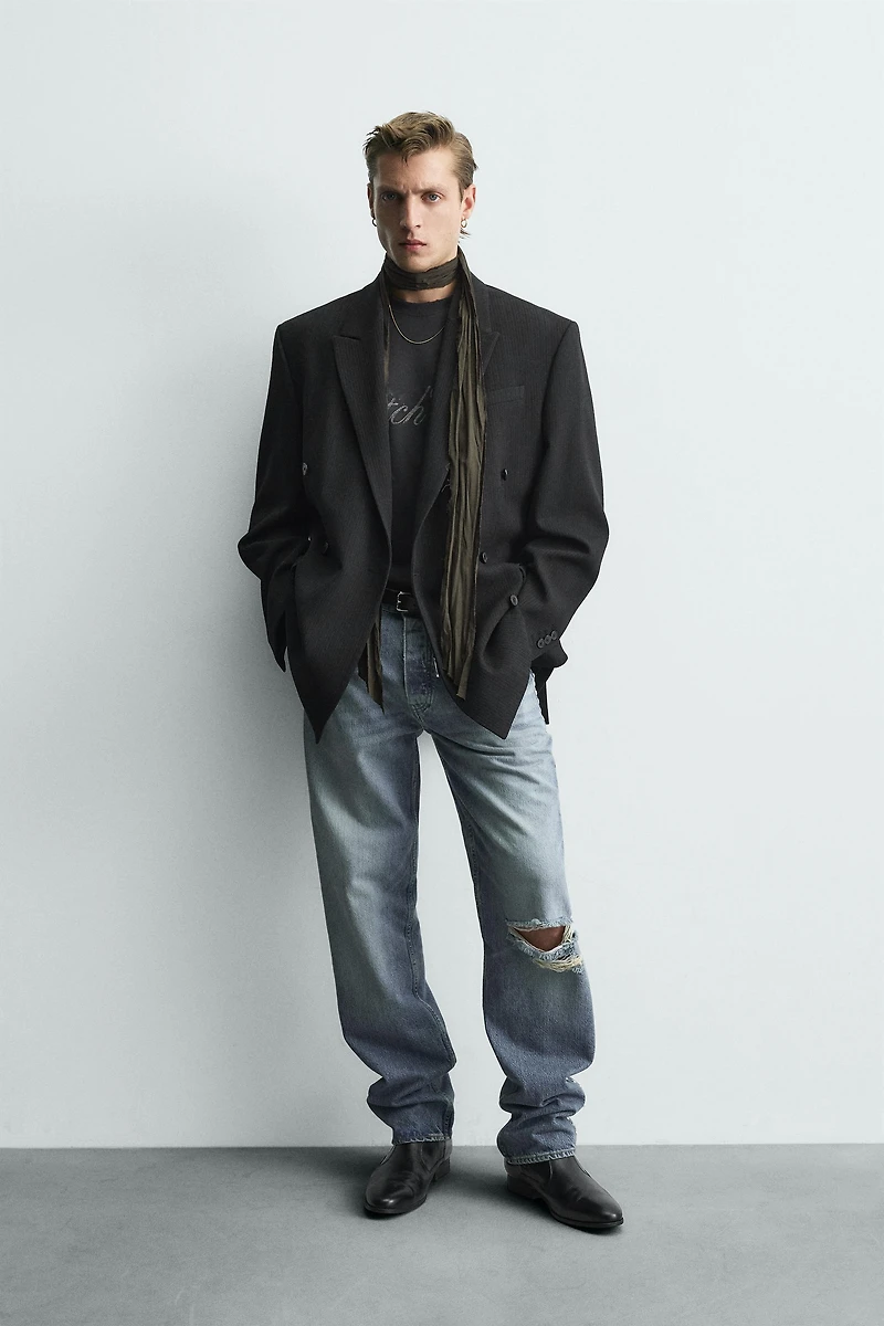 VESTE CROISÉE DE COSTUME À RAYURES TENNIS ÉDITION LIMITÉE