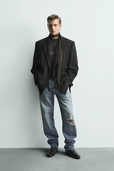 VESTE CROISÉE DE COSTUME À RAYURES TENNIS ÉDITION LIMITÉE