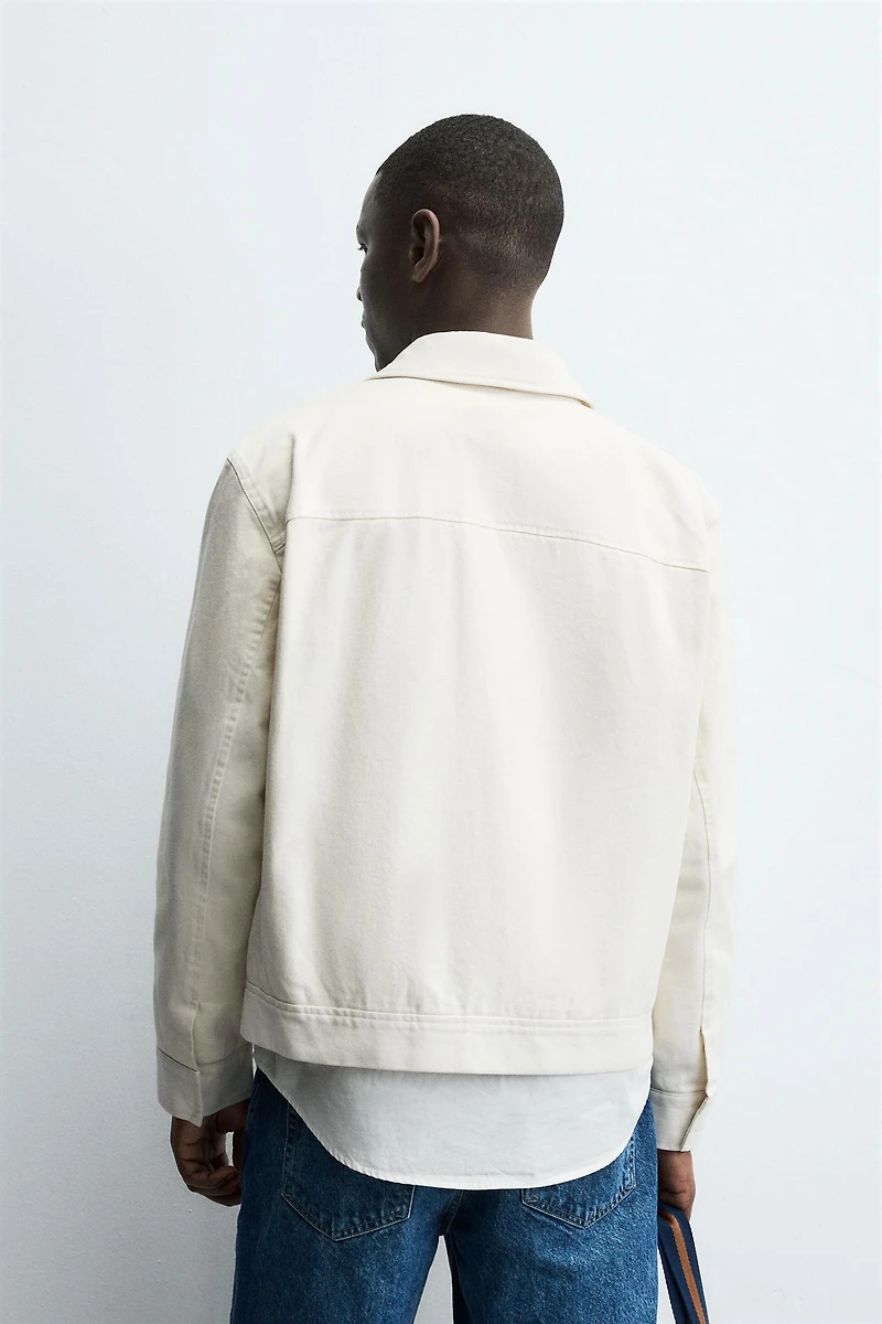 TEXTURED ZIP-UP OVERSHIRT