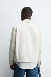 TEXTURED ZIP-UP OVERSHIRT