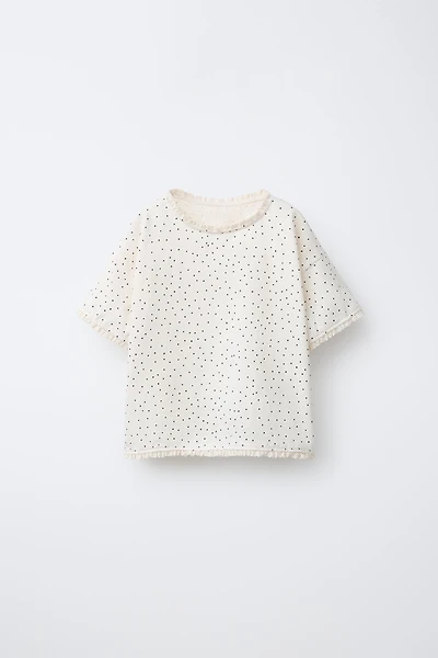 POLKA DOT LACE T-SHIRT