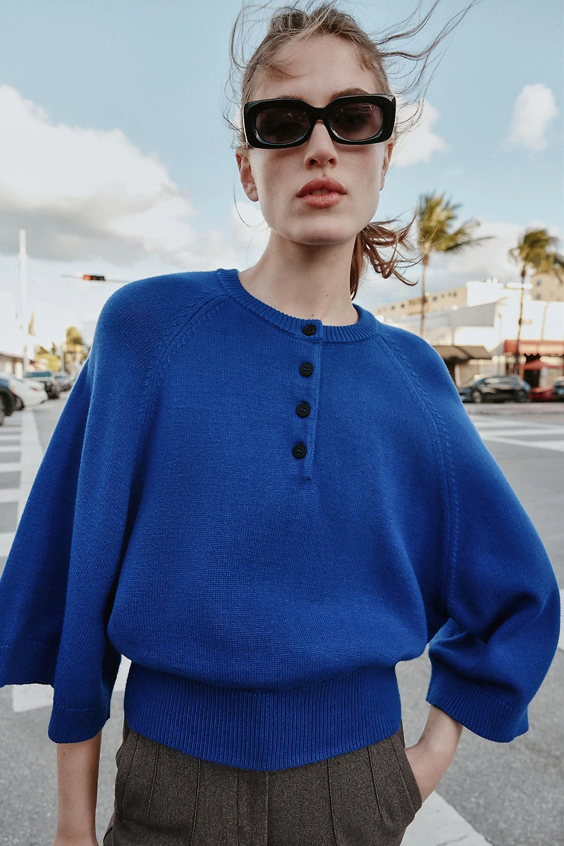 WIDE SLEEVE KNIT JUMPER