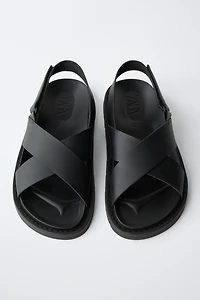 CROSSED STRAP SANDALS