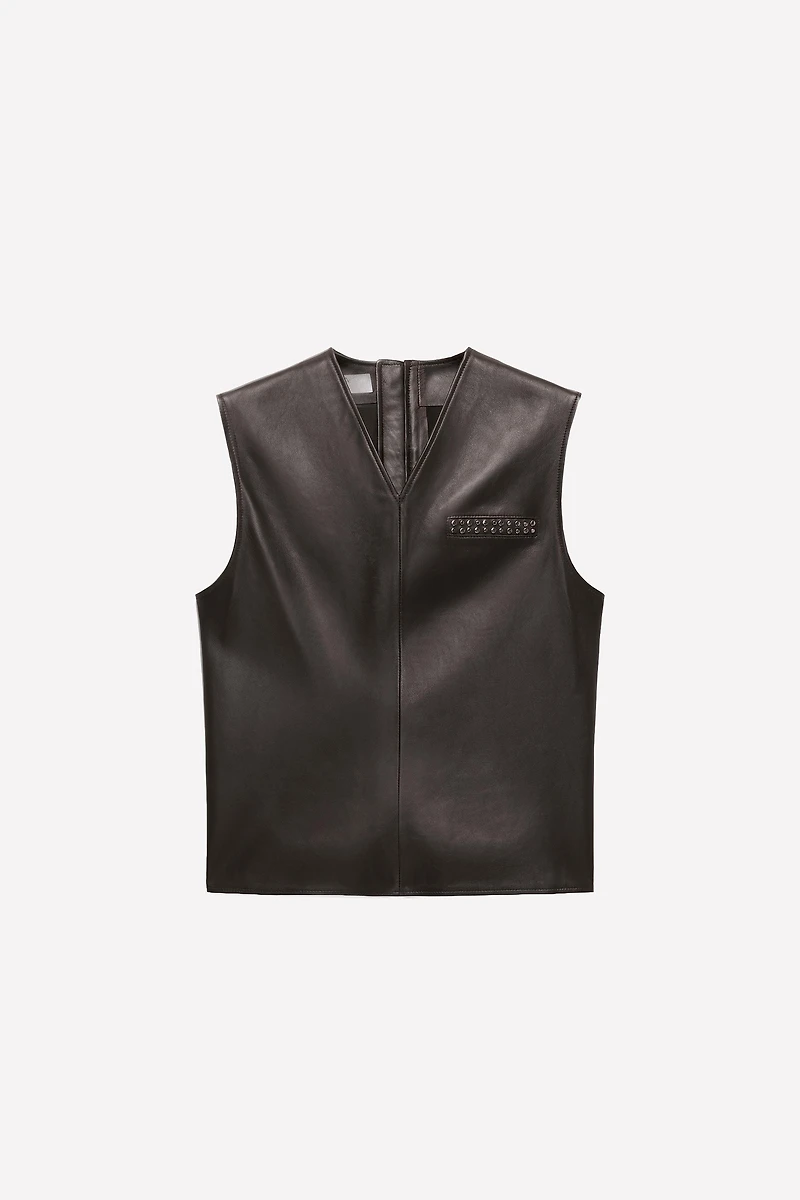 STUDDED LEATHER VEST LUDOVIC DE SAINT SERNIN x ZARA