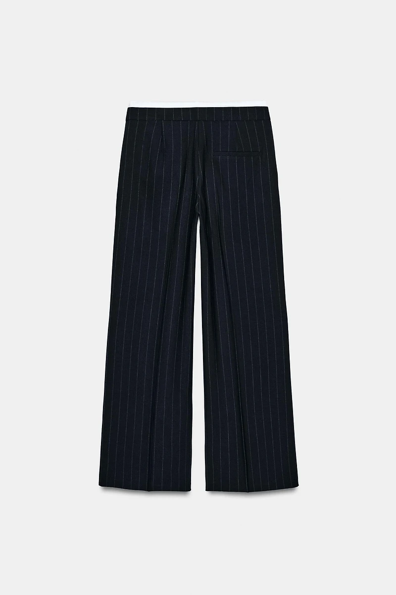 PANTALON LARGE À DOUBLE TAILLE