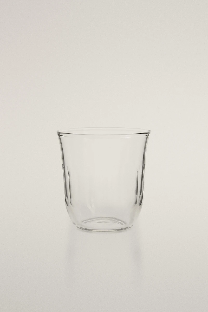 VERTICAL RAISED DESIGN GLASS TUMBLER
