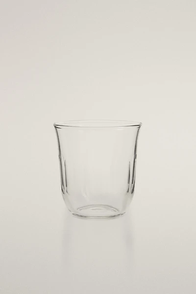 VERTICAL RAISED DESIGN GLASS TUMBLER