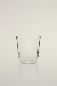 VERTICAL RAISED DESIGN GLASS TUMBLER
