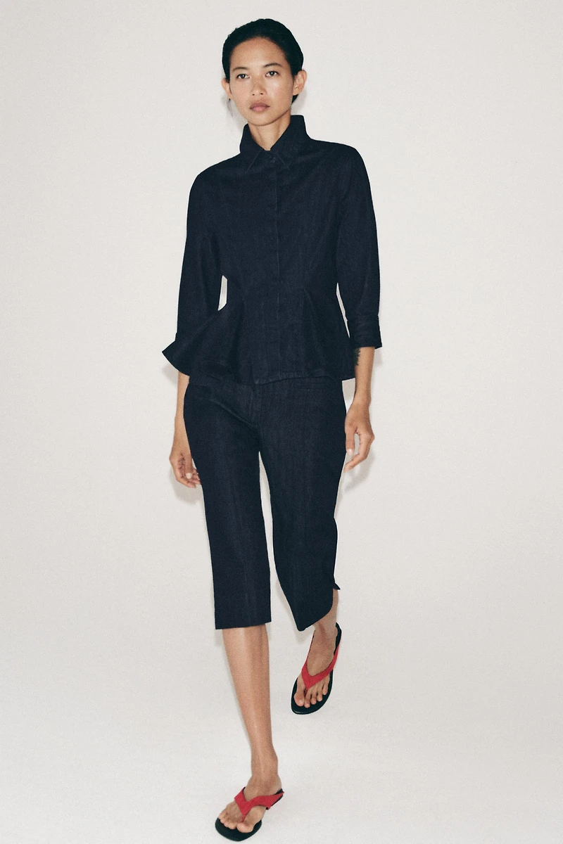 CHEMISE EN DENIM PÉPLUM ZW COLLECTION