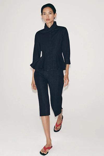CHEMISE EN DENIM PÉPLUM ZW COLLECTION