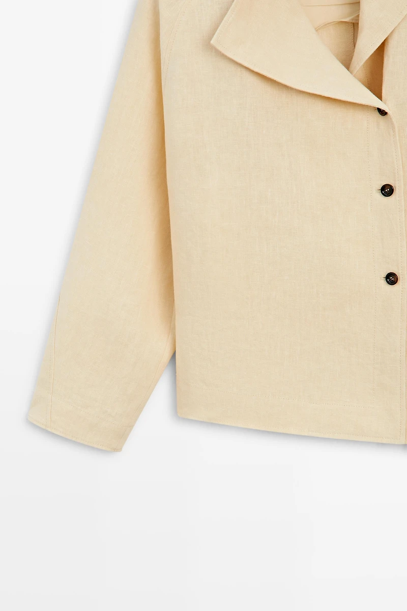 100% linen kimono with buttons and tie