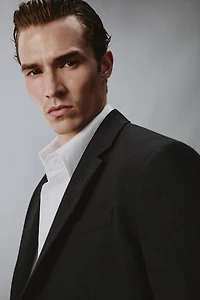 100% WOOL TEXTURED SUIT JACKET