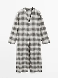 Long check tunic dress