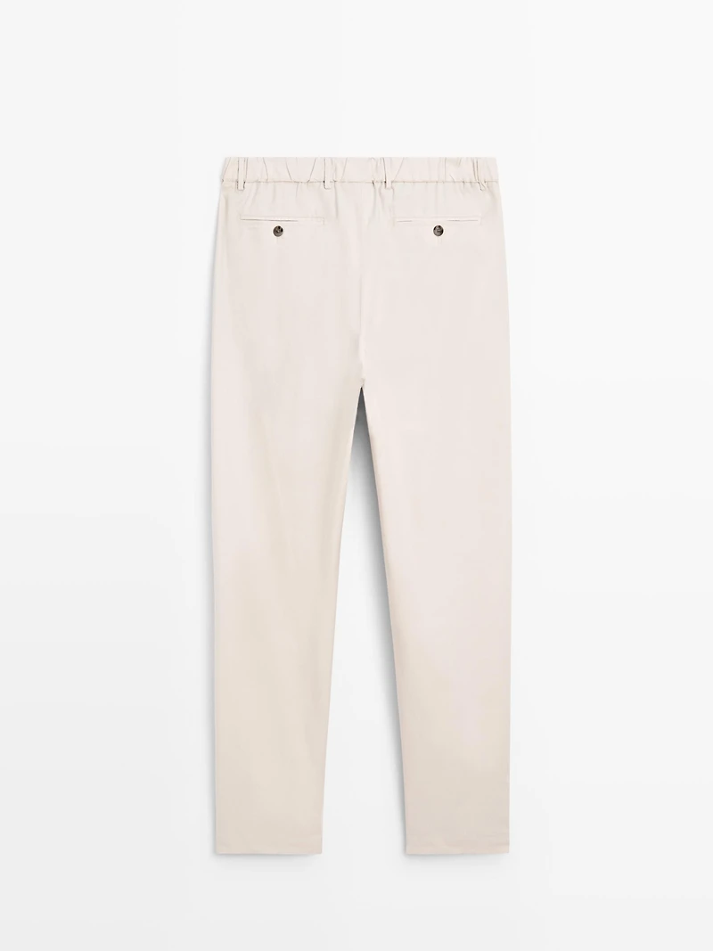 Jogger fit poplin trousers