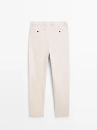 Jogger fit poplin trousers