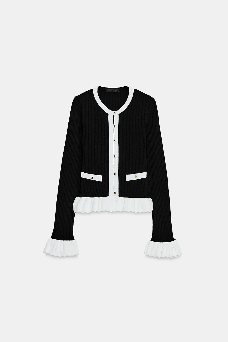 CONTRAST KNIT COMBINATION JACKET