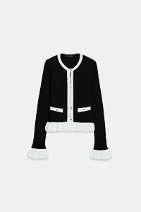 CONTRAST KNIT COMBINATION JACKET