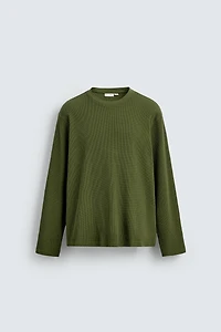 WAFFLE KNIT TEXTURED T-SHIRT