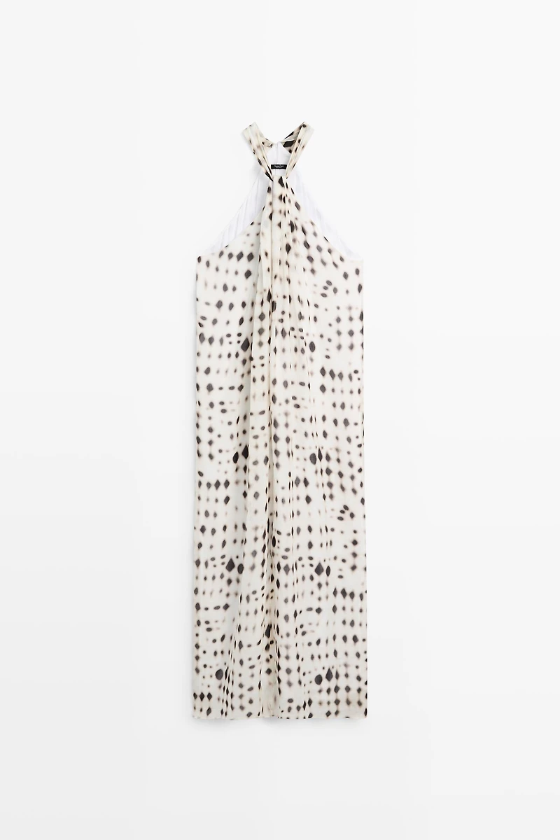 Printed halter dress