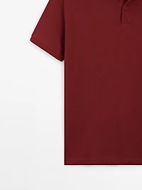 Micro textured piqué cotton polo shirt