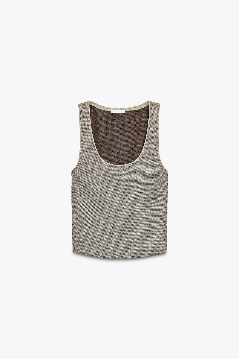 TEXTURED TOP WITH METALLIC THREAD