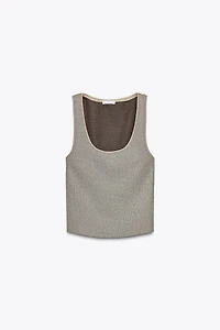 TEXTURED TOP WITH METALLIC THREAD