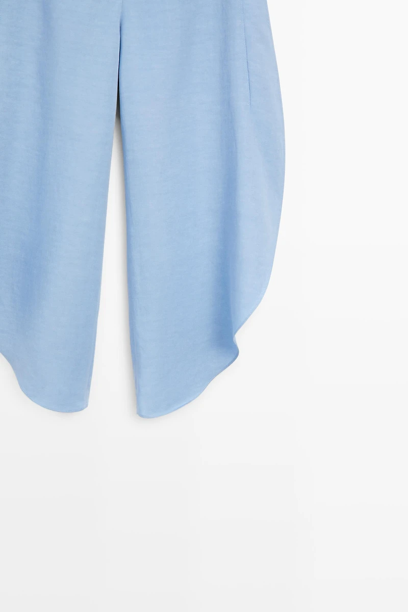Pantalon fluide volumineux en lin