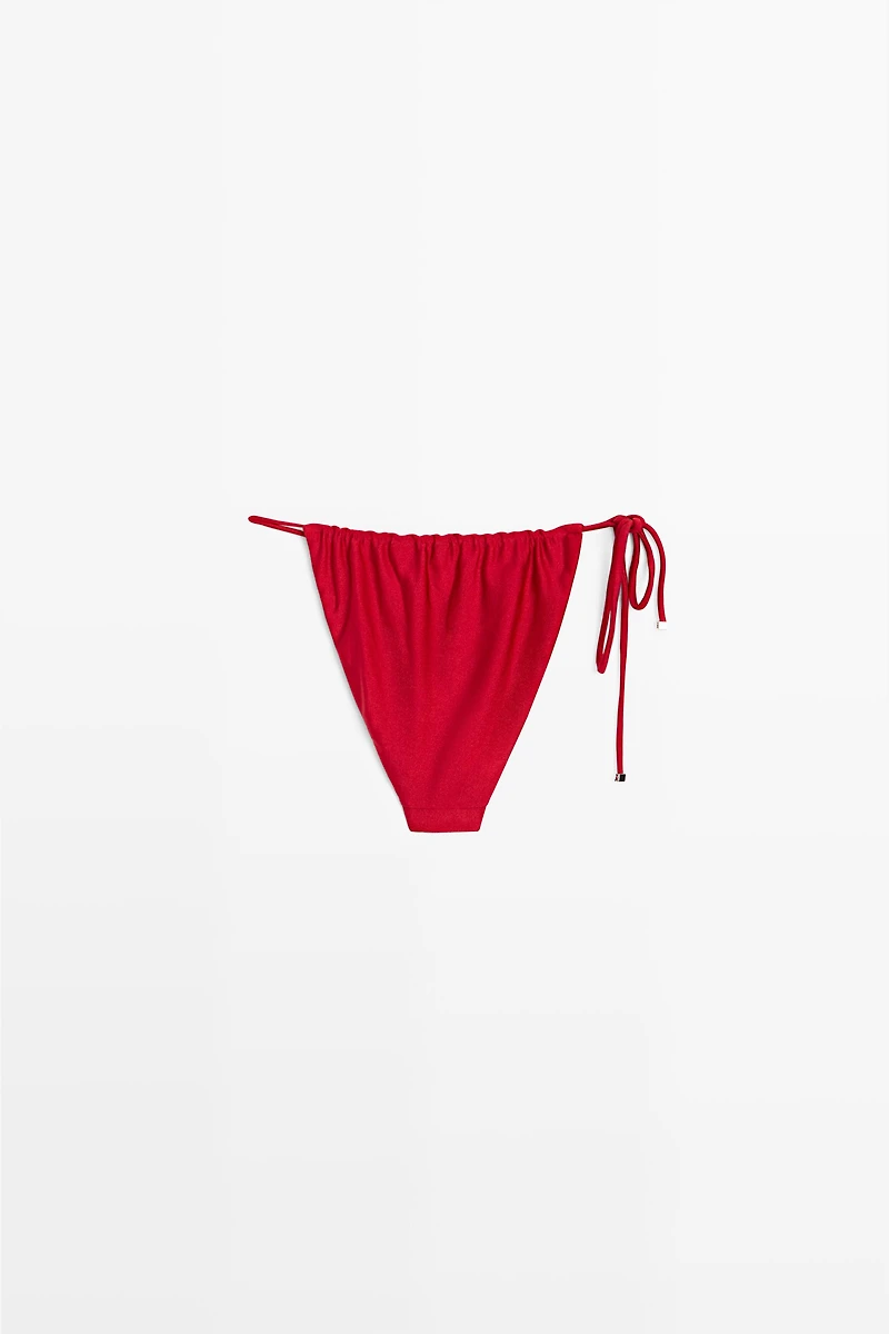Bas de bikini brillant à nouer