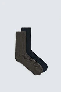 PACK OF 2 RIBBED SOCKS