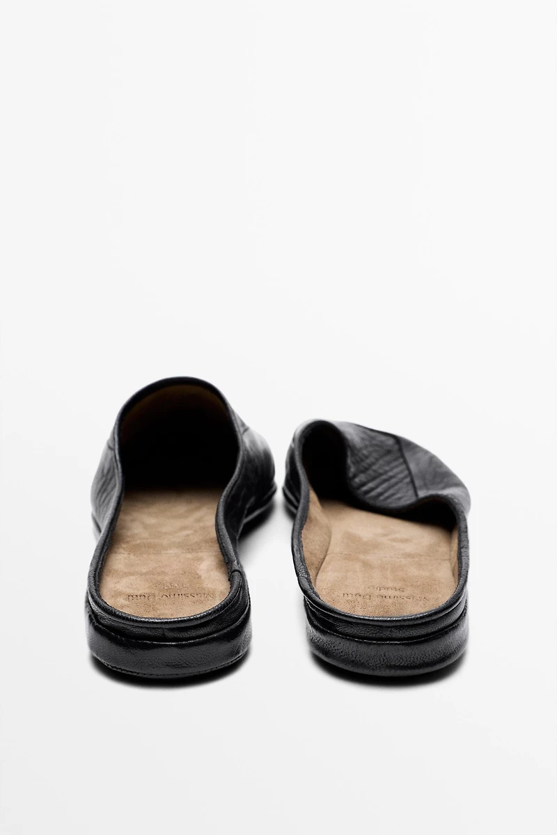 Soft leather mules