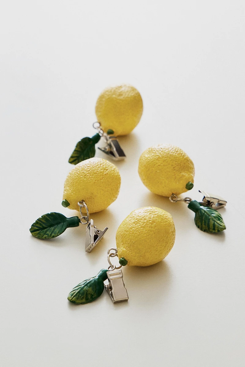 LEMON TABLECLOTH CLIPS (SET OF 4)
