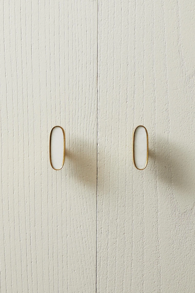 SET OF OVAL MARBLE KNOBS (SET OF 2)