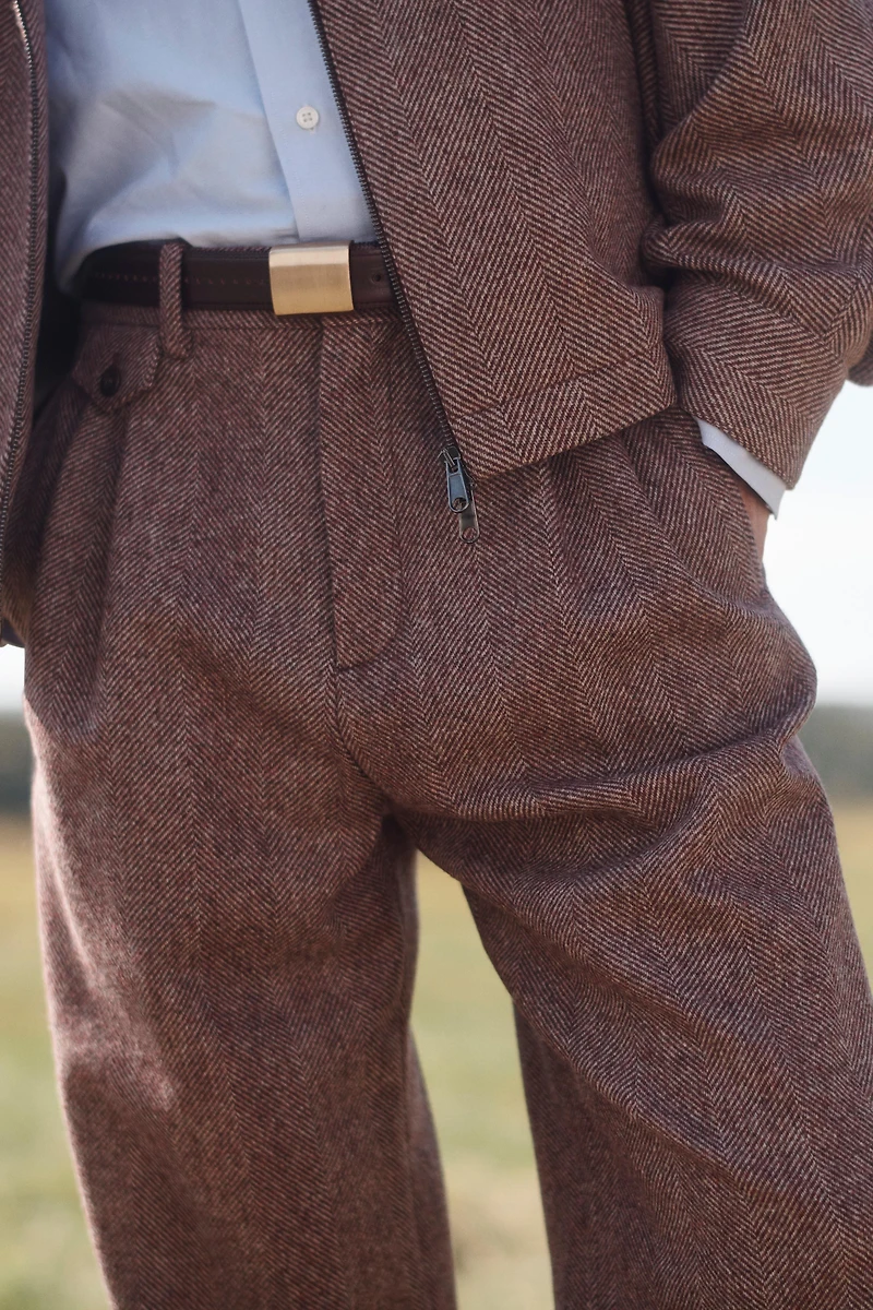 LIMITED EDITION HERRINGBONE WOOL PANTS