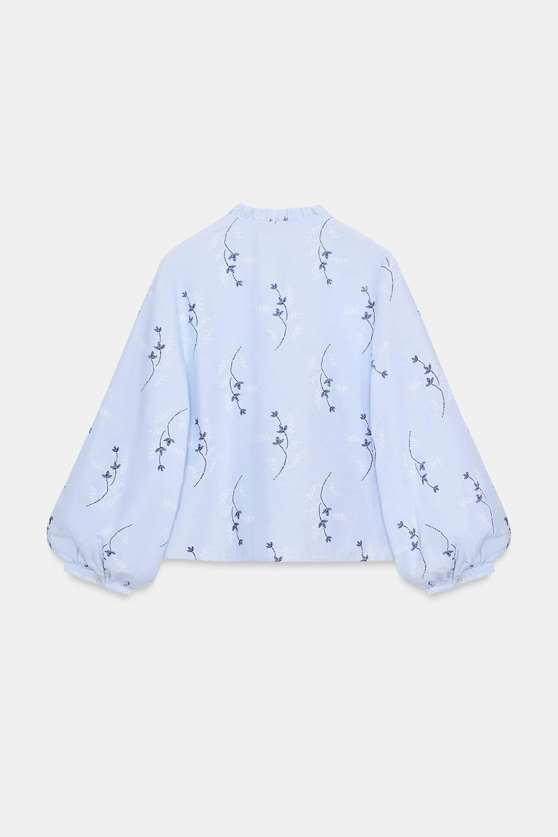 EMBROIDERED PRINT BLOUSE
