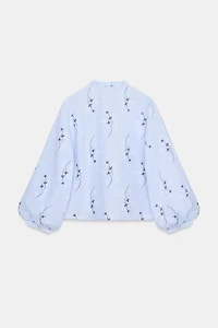 EMBROIDERED PRINT BLOUSE