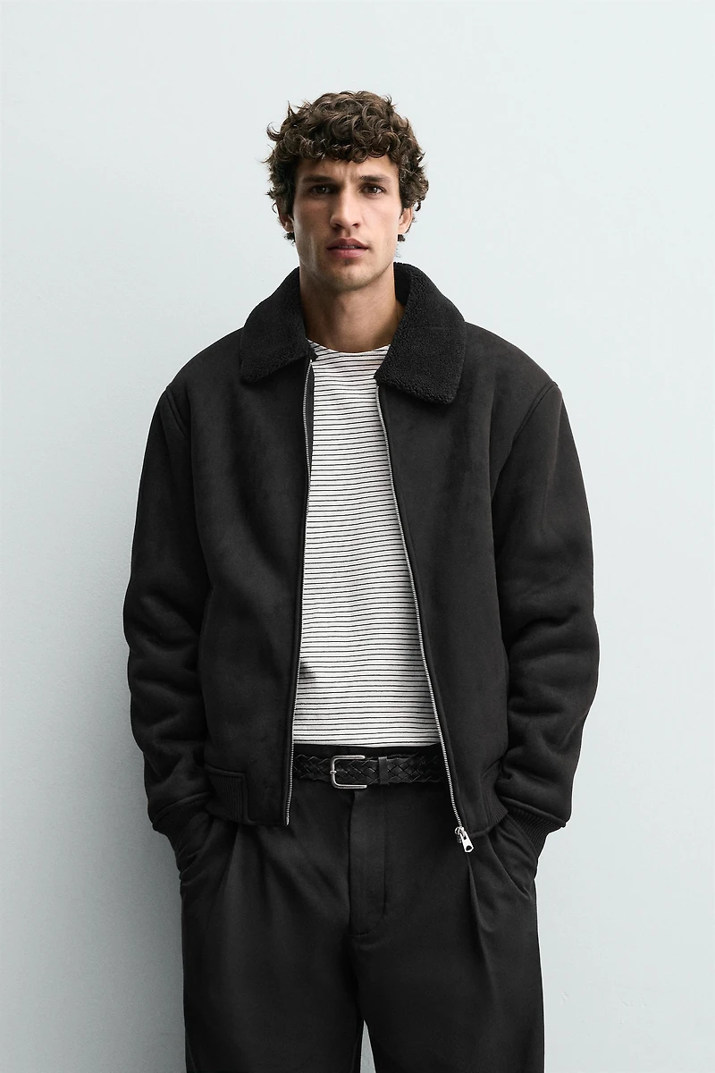 COMBINED FAUX SUEDE JACKET