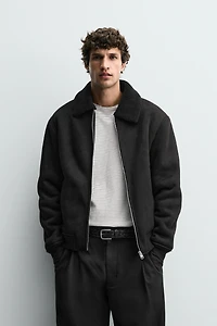 COMBINED FAUX SUEDE JACKET