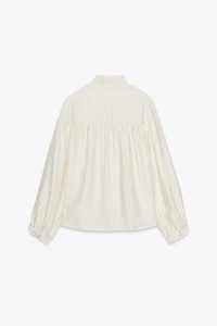 RUFFLED BOW BLOUSE