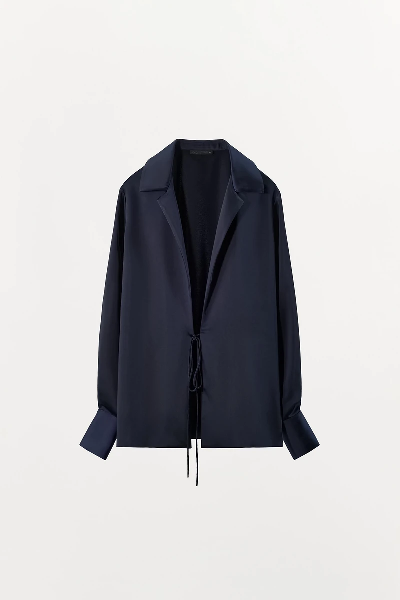 SATIN EFFECT TIE SHIRT