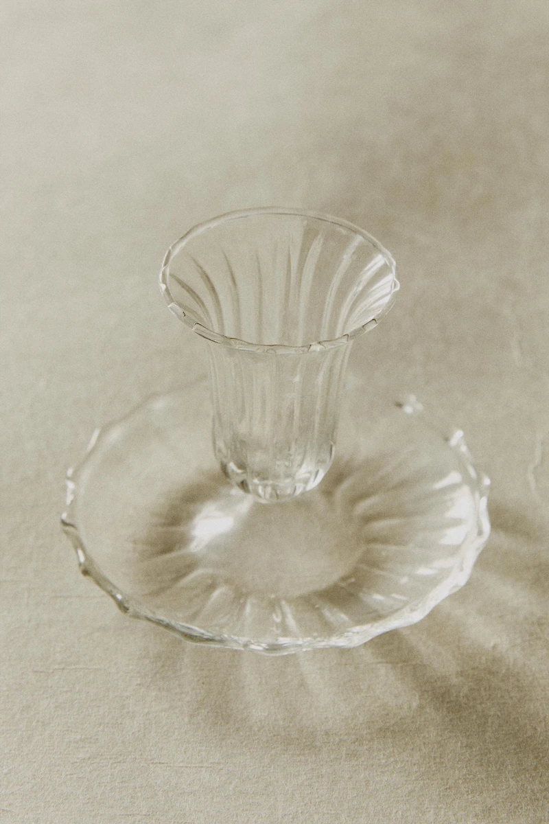 CLEAR GLASS TEALIGHT HOLDER