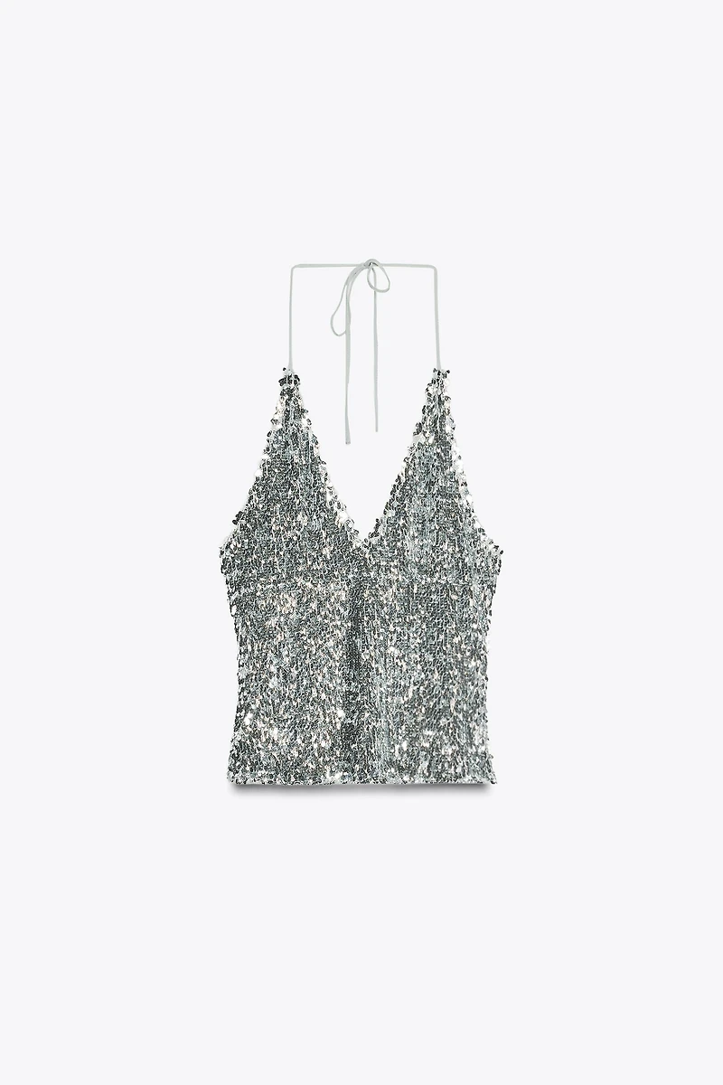 SEQUIN HALTER TOP
