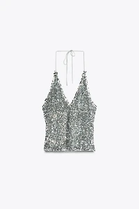 SEQUIN HALTER TOP