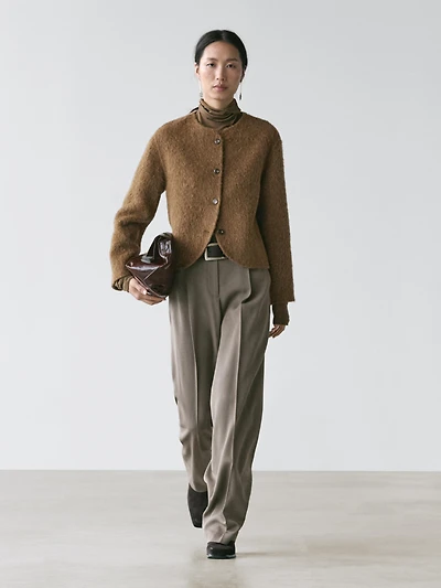 Veste en laine d’alpaga finition brossée