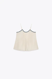 TOP WITH CONTRAST PIPING ZW COLLECTION