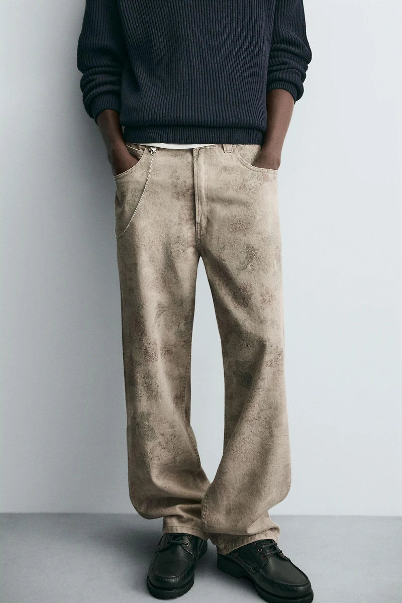 PANTALON BALLOON FIT À IMPRIMÉ ABSTRAIT