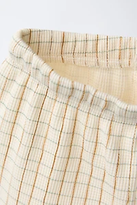 ENSEMBLE WAFFLE T-SHIRT ET BERMUDA À CARREAUX