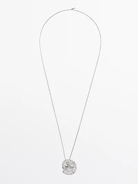 Collier pendentif pièce dentelle