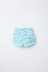 SHORT EN MAILLE À FLEURS BRODÉES