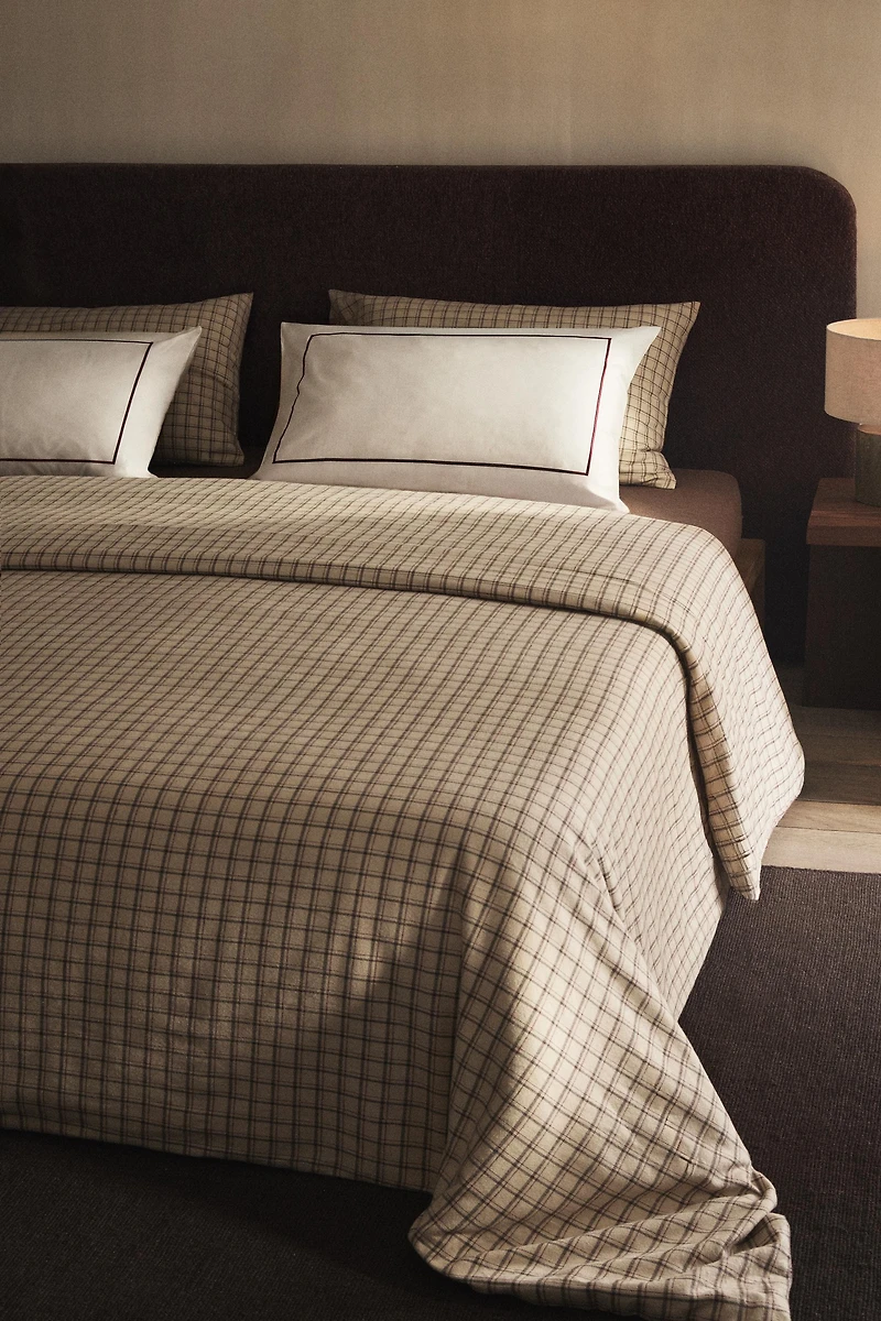 HOUSSE DE COUETTE FLANELLE CARREAUX